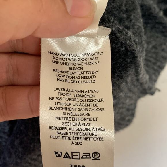 Anthropologie women's small tunic sweater cowl neck gray cheetah wool yak long s - Picture 9 of 10